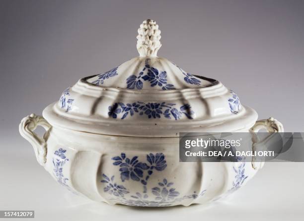 Molded tureen porcelain, Ginori manufacture, Doccia, Sesto Fiorentino, Tuscany. Italy, 18th century.