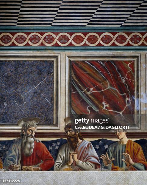 Thaddeus, Bartholomew and Andrew, detail from the Last Supper, fresco by Andrea del Castagno , 1450. Museum of the Convent of Santa Apollonia ,...