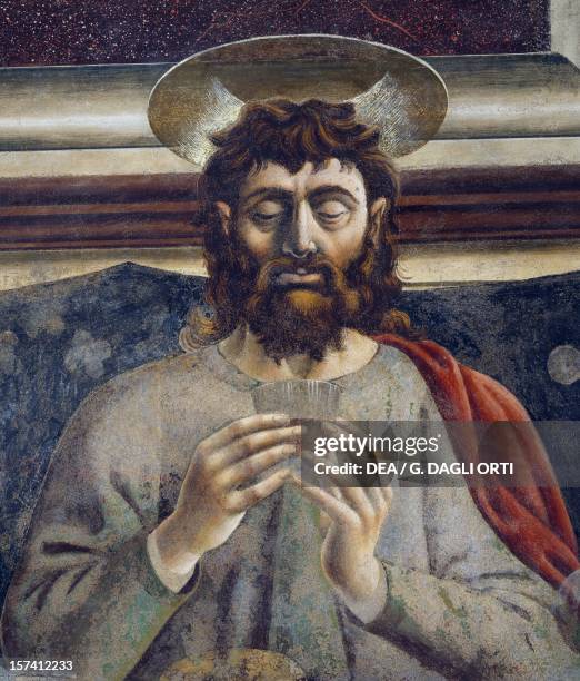 Saint James the Greater, detail from the Last Supper, fresco by Andrea del Castagno , 1450. Museum of the Convent of Santa Apollonia , Florence....