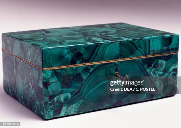 Jewelry box covered with malachite, ca 1840. Russia, 19th century.