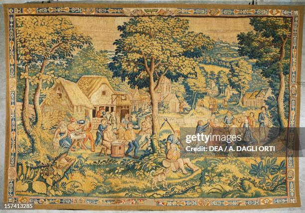 Village festival, late 16th century, Flemish tapestry from cartoons by Cornelius Mattens, Brussels manufacture. Belgium, 16th century. Correggio,...