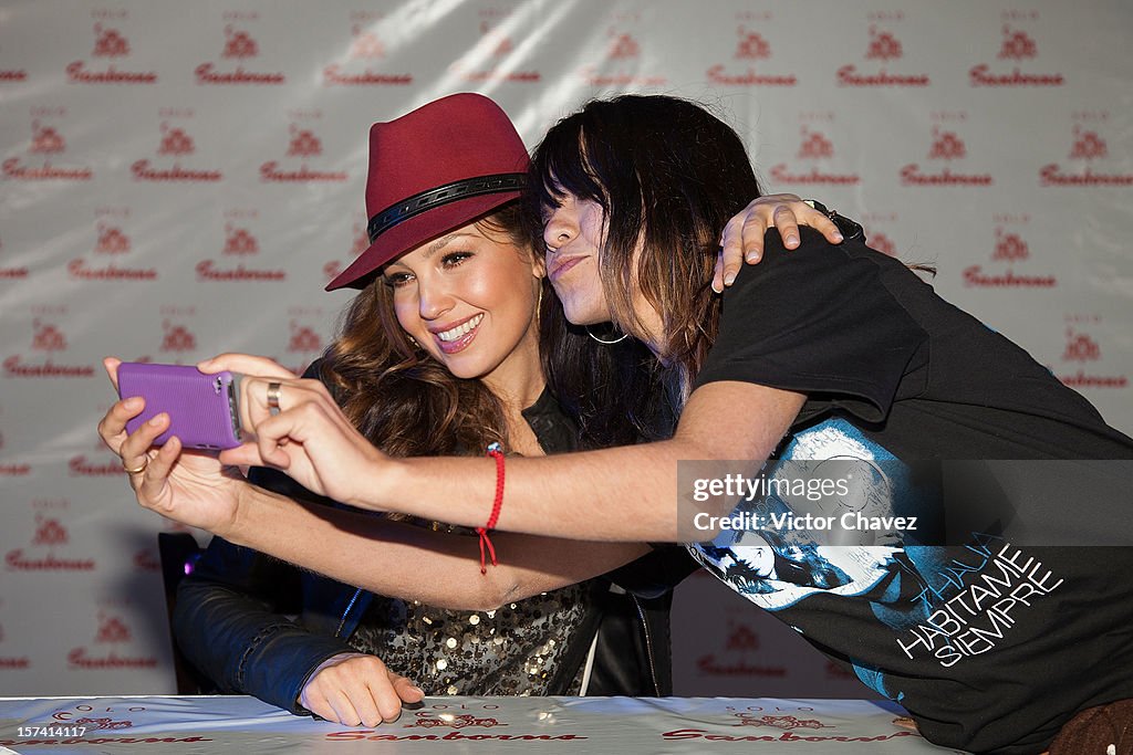 Thalia Signs Her New Album "Habitame Siempre" At Plaza Cuicuilco