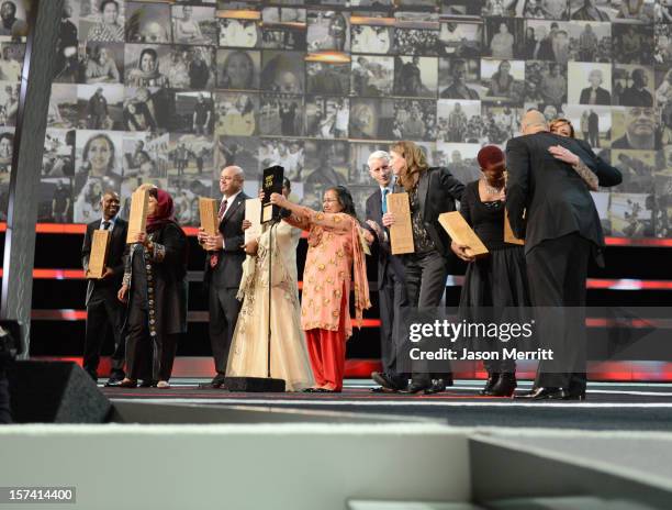 Heroes of 2012 Honorees Thulani Madondo, Razia Jan, Leo McCarthey, Malya Villard-Appolon, Hero of the Year Pushpa Basnet, Host Anderson Cooper, Mary...