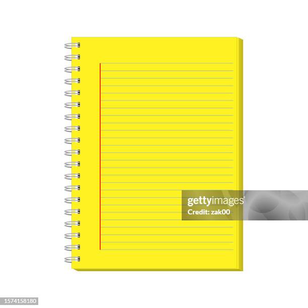 stockillustraties, clipart, cartoons en iconen met yellow ring binder - ring binder