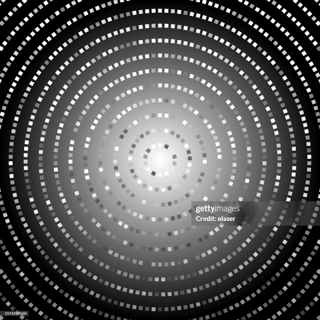 Circular Pattern Using Square Circular Pattern Of Square Shapes In Orbits Shades Of Gray High-Res ...