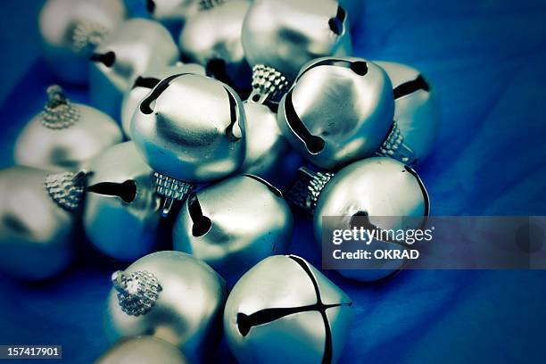 stylized christmas bells blue - japanese lantern stock pictures, royalty-free photos & images