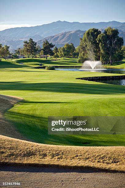 golf landscape at sunrise - palm springs resort stock pictures, royalty-free photos & images