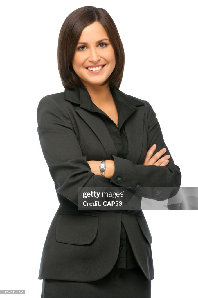 Confident Businesswoman On A White Background