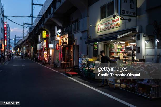 Store owner stands in front of his halal food store in the Ameyoko shopping street on July 27, 2023 in Tokyo, Japan. Japan's core consumer price...