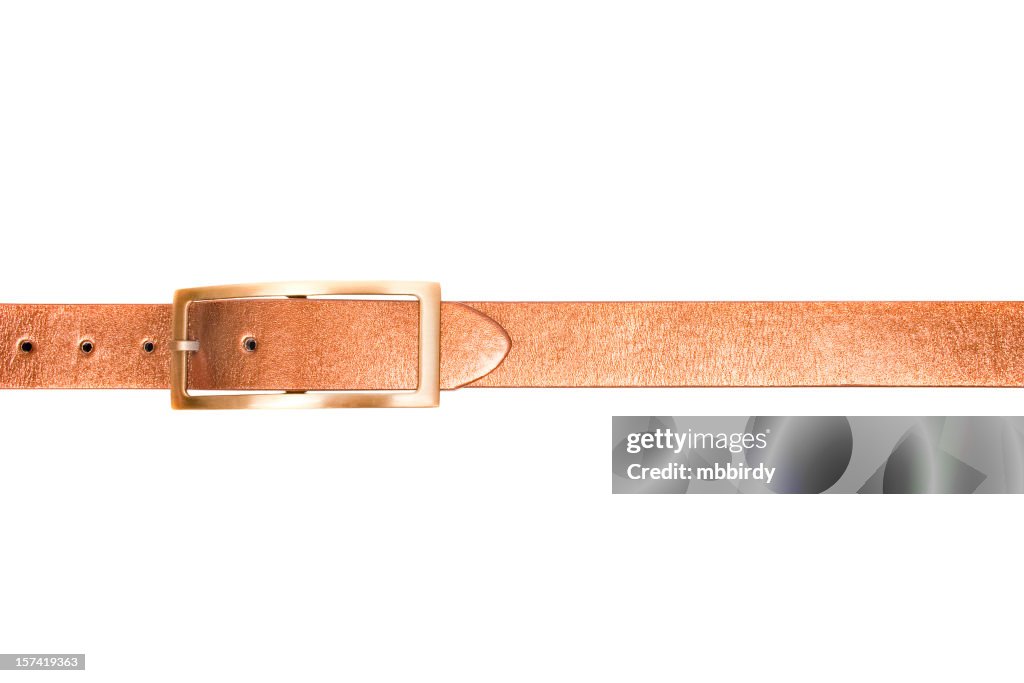 Golden belt, isolated on white background