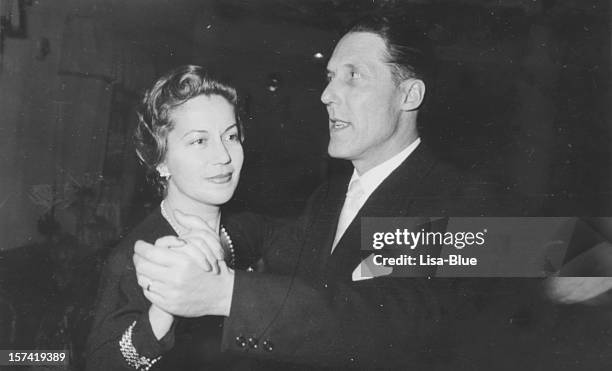 young couple dancing in 1950,black and white - portrait retro woman stock pictures, royalty-free photos & images