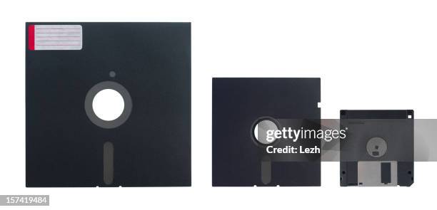 8", 5.25" and 3.5" floppy disks - inch stock pictures, royalty-free photos & images