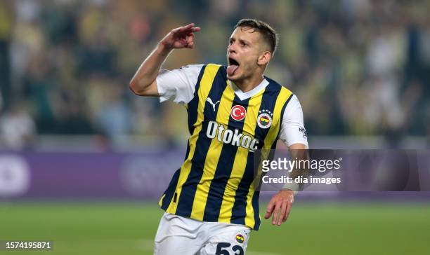 Sebastian Szymanski of Fenerbahce celebrates during the UEFA Europa Conference League 2nd Qualification Round match between Zimbru and Fenerbahce in...