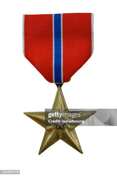 bronze star medal - bronzemedaille stockfoto's en -beelden