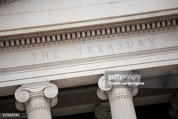 the us treasury building in washington dc - federal byggnad bildbanksfoton och bilder