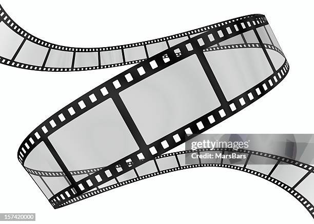 3 d film spirale auf weiß - filmstreifen stock-fotos und bilder