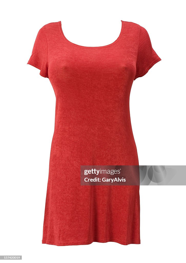 Formfitting red dress-isolated on white w/clipping path