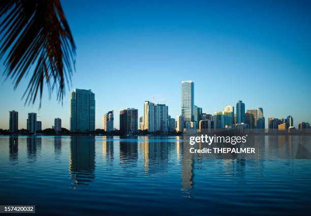 miami skyline brickell - brickell miami stock pictures, royalty-free photos & images