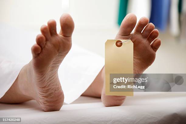 dead body - morgue feet stockfoto's en -beelden