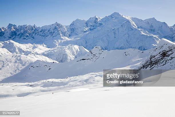 mont blanc - snowfield stock pictures, royalty-free photos & images