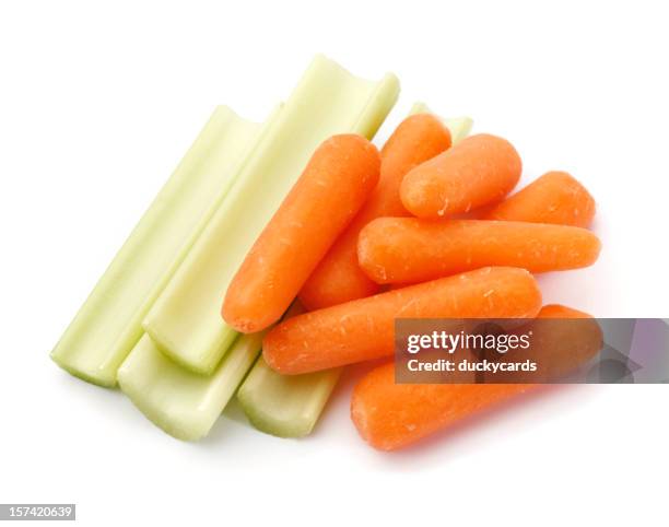 celery and carrots - selderij stockfoto's en -beelden