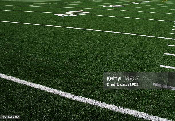 football field forty yardline artificial turf - 草皮 個照片及圖片檔