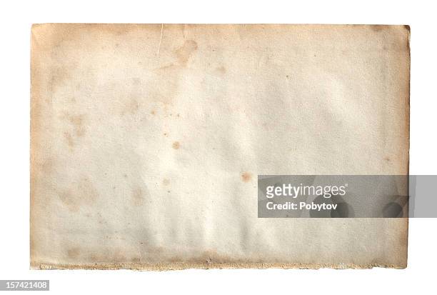 old paper isolated on white background - old fashioned stock pictures, royalty-free photos & images