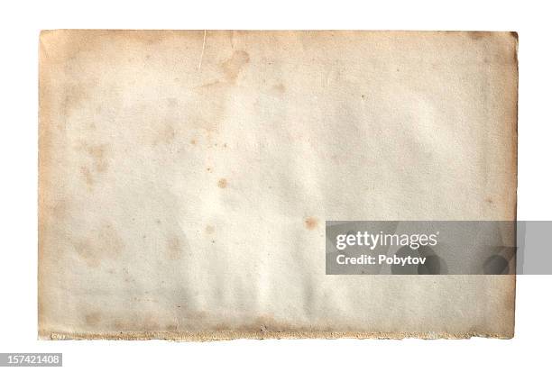 old paper isolated on white background - 羊皮紙 個照片及圖片檔