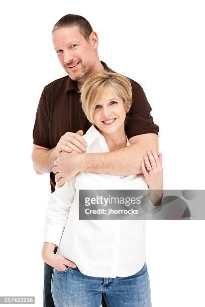 happy attractive mature couple - tall blonde women stock pictures, royalty-free photos & images