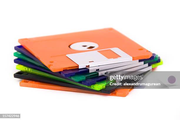 floppy disk stack - diskette stock pictures, royalty-free photos & images