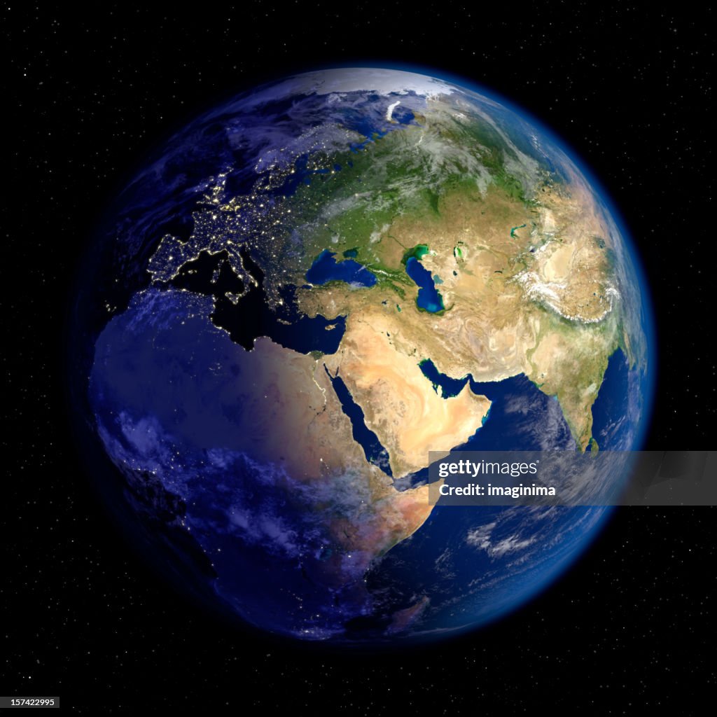 Planet Earth at Night & Day (Europe and Asia)