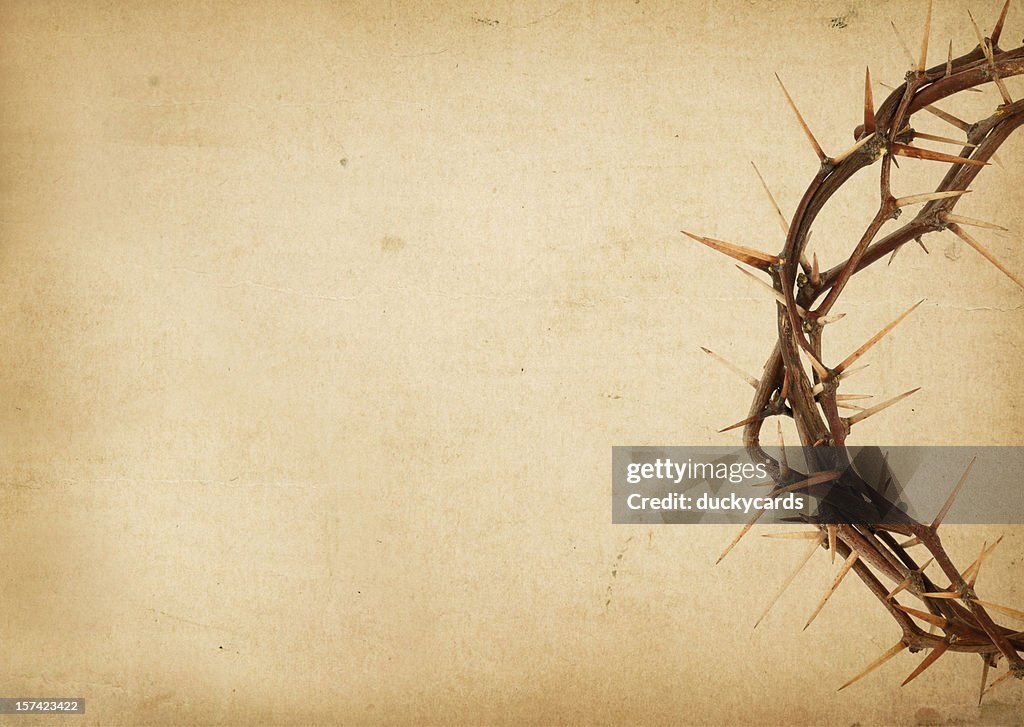 Coroa de Thorns sobre fundo Grunge