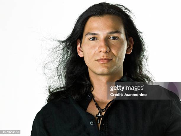 hispanic or native american male model - brown eyes reflection stock pictures, royalty-free photos & images