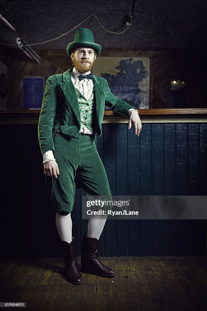 Irish Character / Leprechaun Standing in a Pub