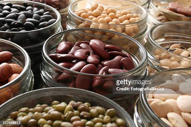 beans in jars - bean stock pictures, royalty-free photos & images
