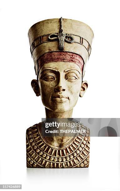 bust of nefertiti - egyptian culture stock pictures, royalty-free photos & images