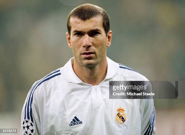 Portrait of Zinedine Zidane of Real Madrid before the UEFA Champions League 2nd Stage Group C match between Real Madrid and Panathinaikos at the...
