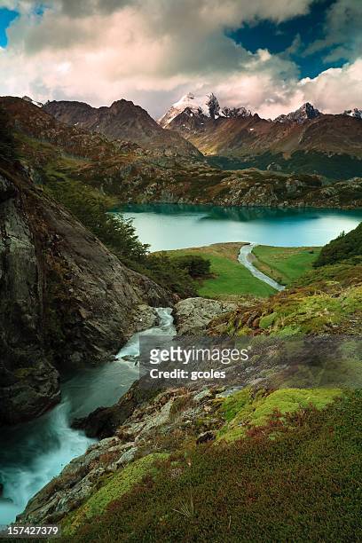 walking lagoon - ushuaia stock pictures, royalty-free photos & images