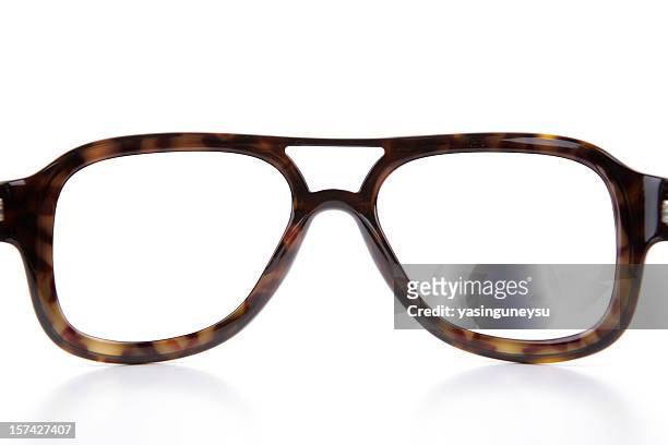 blank eyewear frame - bril met hoornen montuur stockfoto's en -beelden
