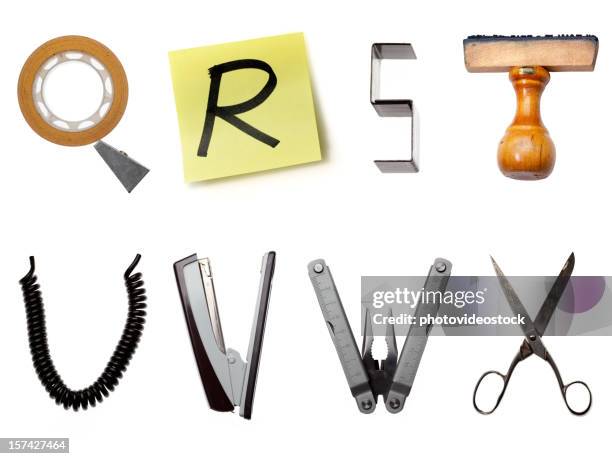 the office alphabet - letter u stock pictures, royalty-free photos & images