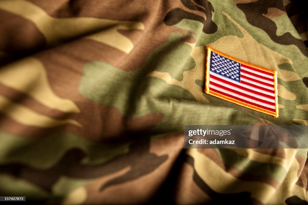 Drapeau américain et camouflage militaire (série
