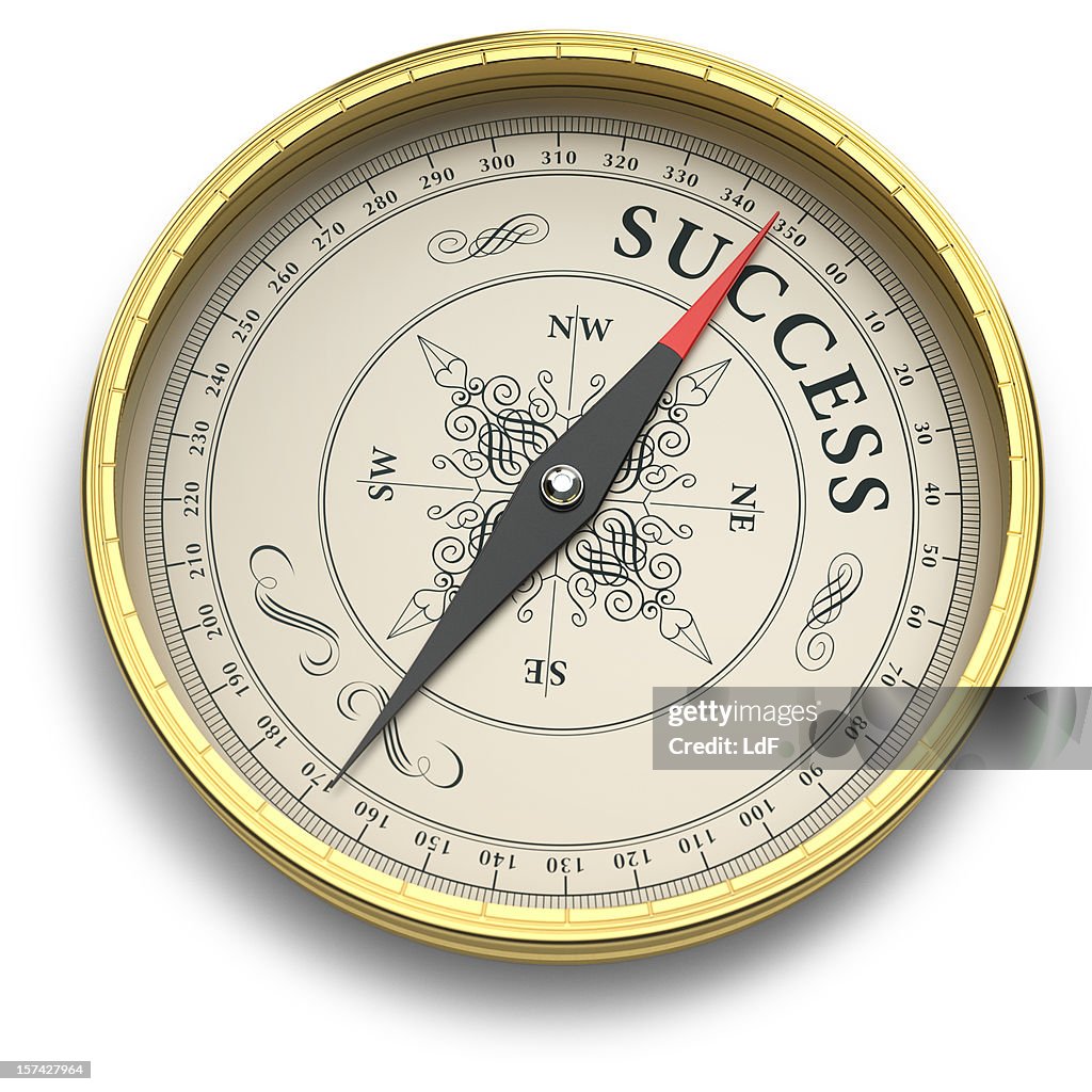 Compass Pointing to Success