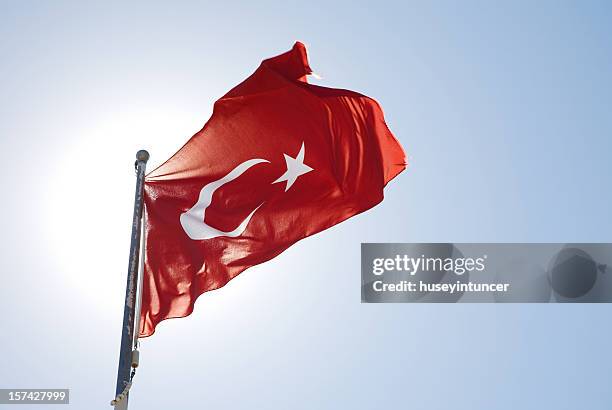 bandera de turquía - bandera turca fotografías e imágenes de stock