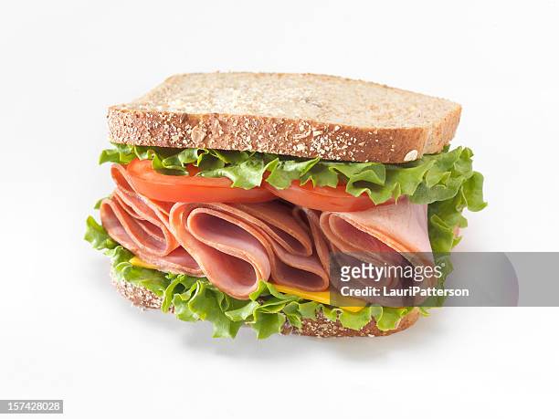 sandwich mit schinken - sandwich stock-fotos und bilder