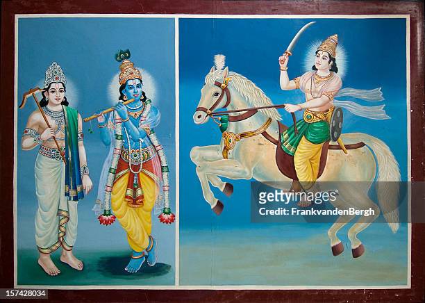 krishna कृष्ण - hindoeïstische god stockfoto's en -beelden
