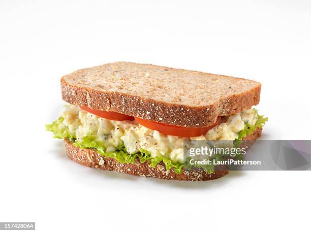 egg salad sandwich - whole wheat sandwich stock pictures, royalty-free photos & images