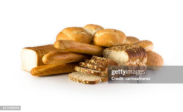 pan con trazado de recorte - carbohidrato fotografías e imágenes de stock