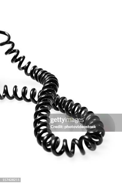 phone wire isolated on white - phone cord stock pictures, royalty-free photos & images