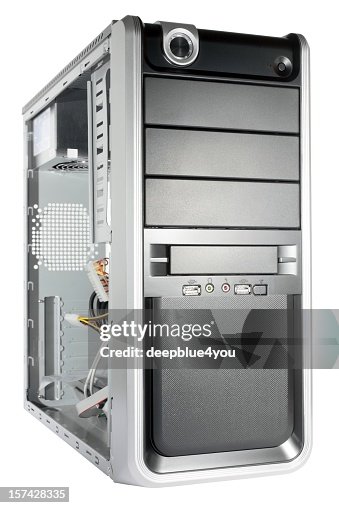 New Isolated Pc Case Frontview Close Up High-Res Stock Photo - Getty Images