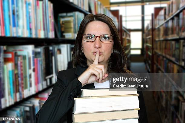 quiet, please! - librarian stock pictures, royalty-free photos & images